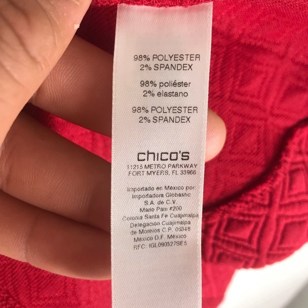 Chico's Quilted Knit Jacket Renaissance Red - Picture 5 of 8